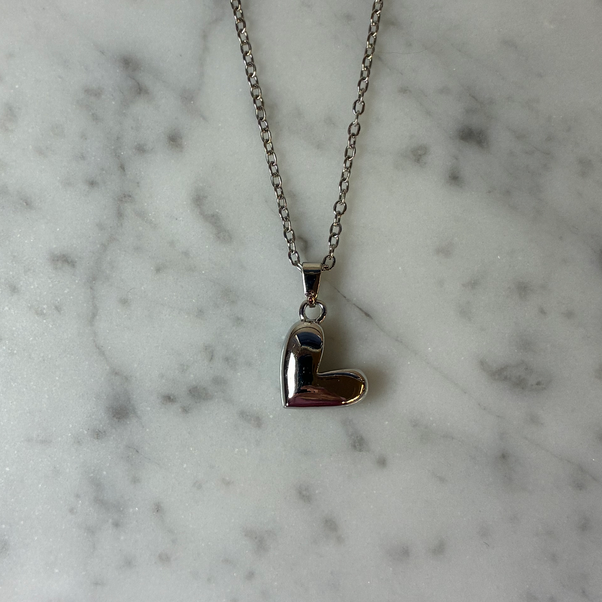 Bubble Heart SSteel Necklace