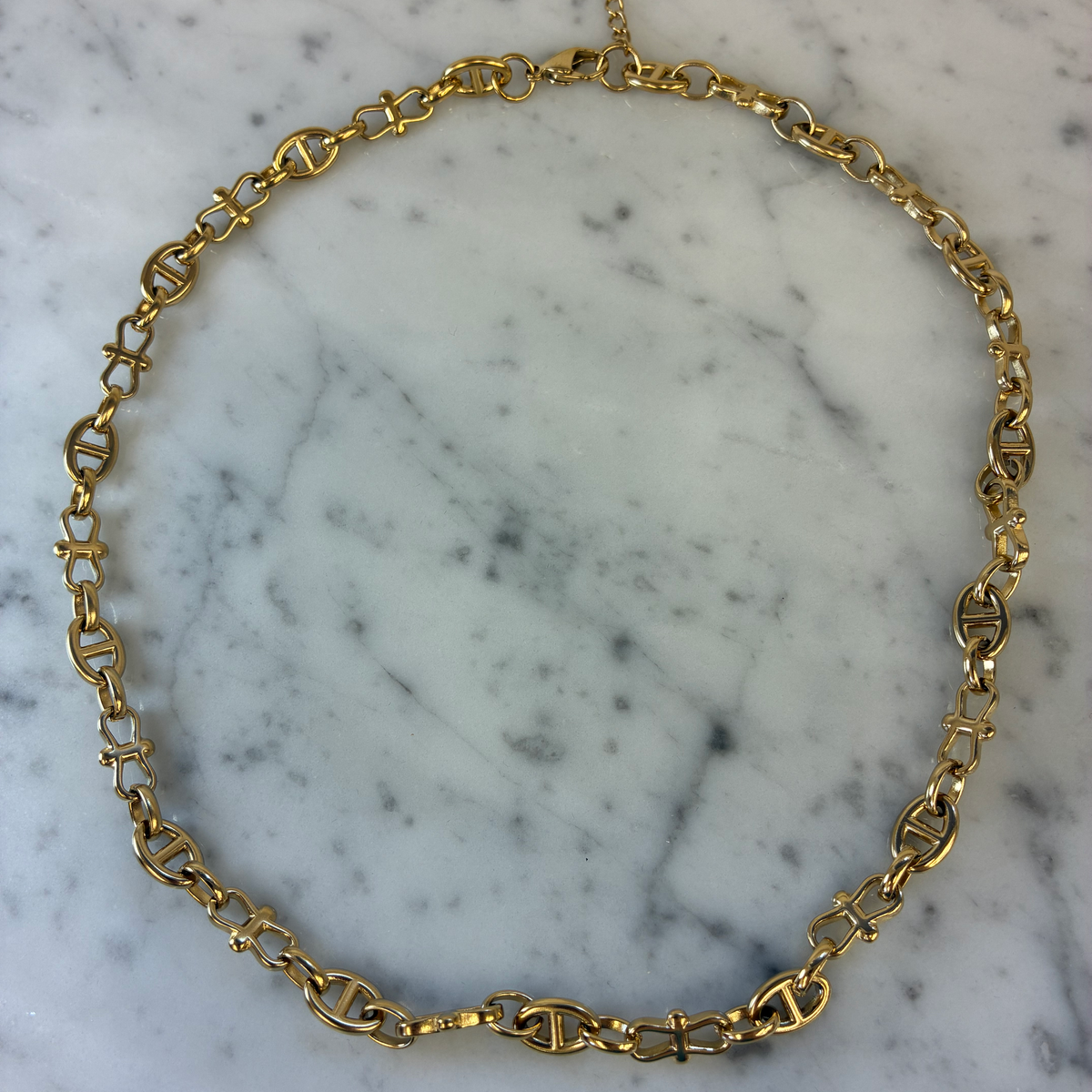 Stainless Steel Fancy Link Necklace -20"