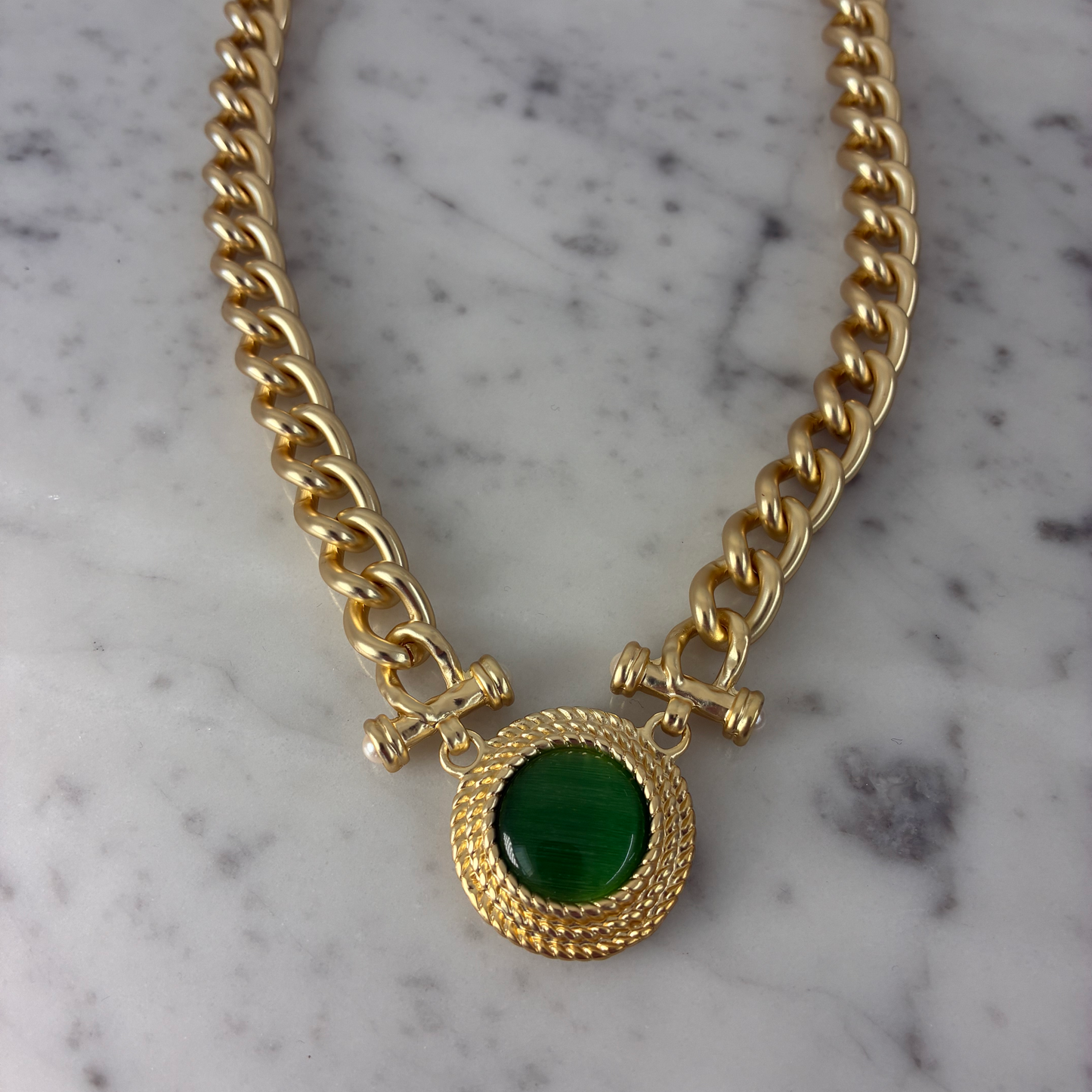 Matte Gold Necklace w/ Pendant
