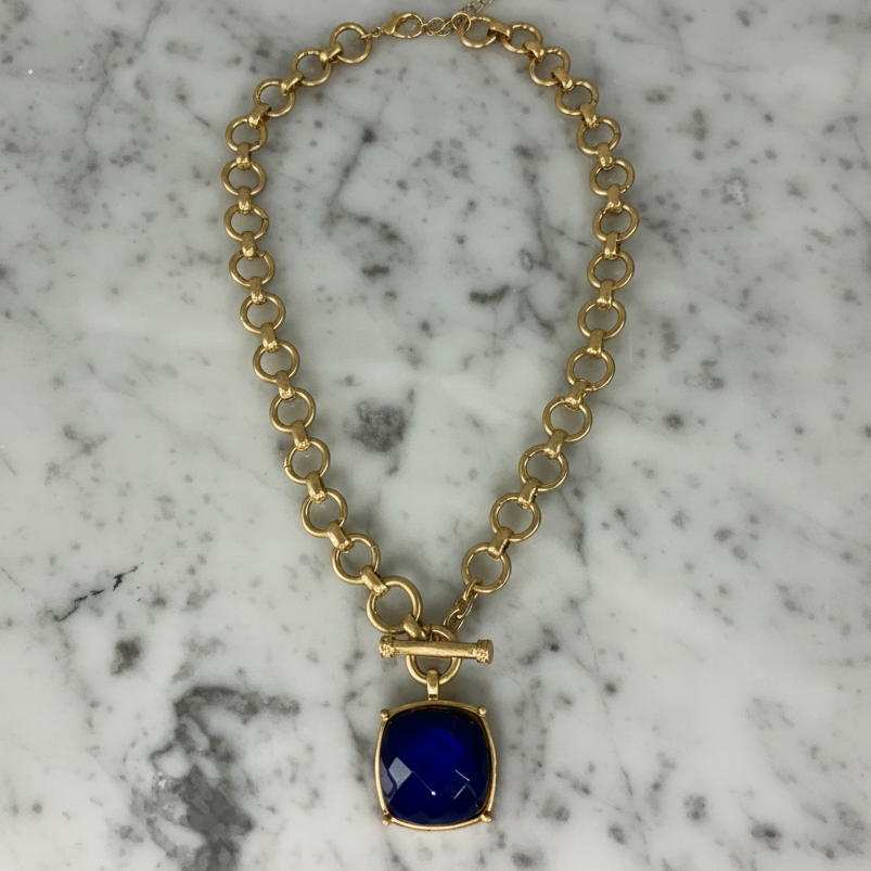 Bold Stone Toggle Necklace