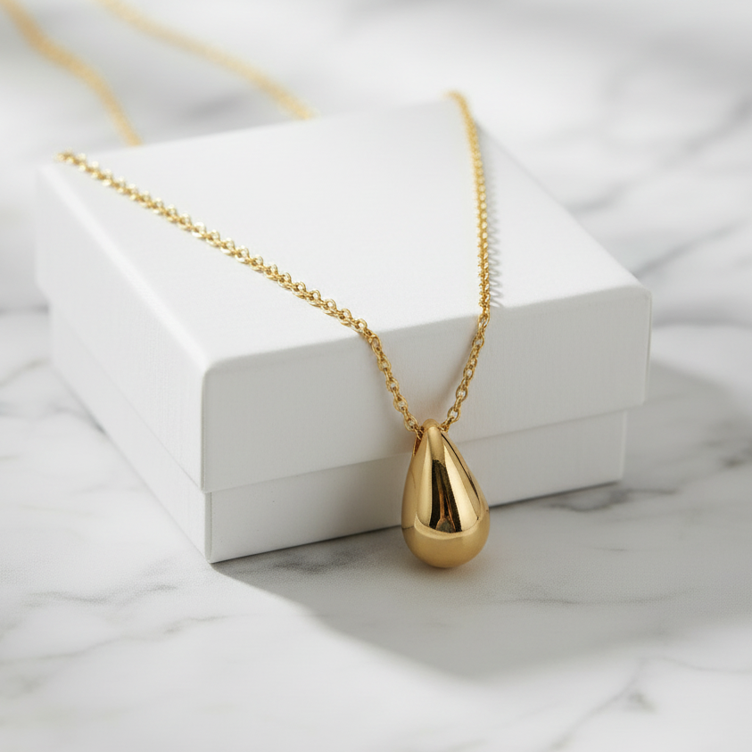 Raindrop Pendant Necklace-Lg