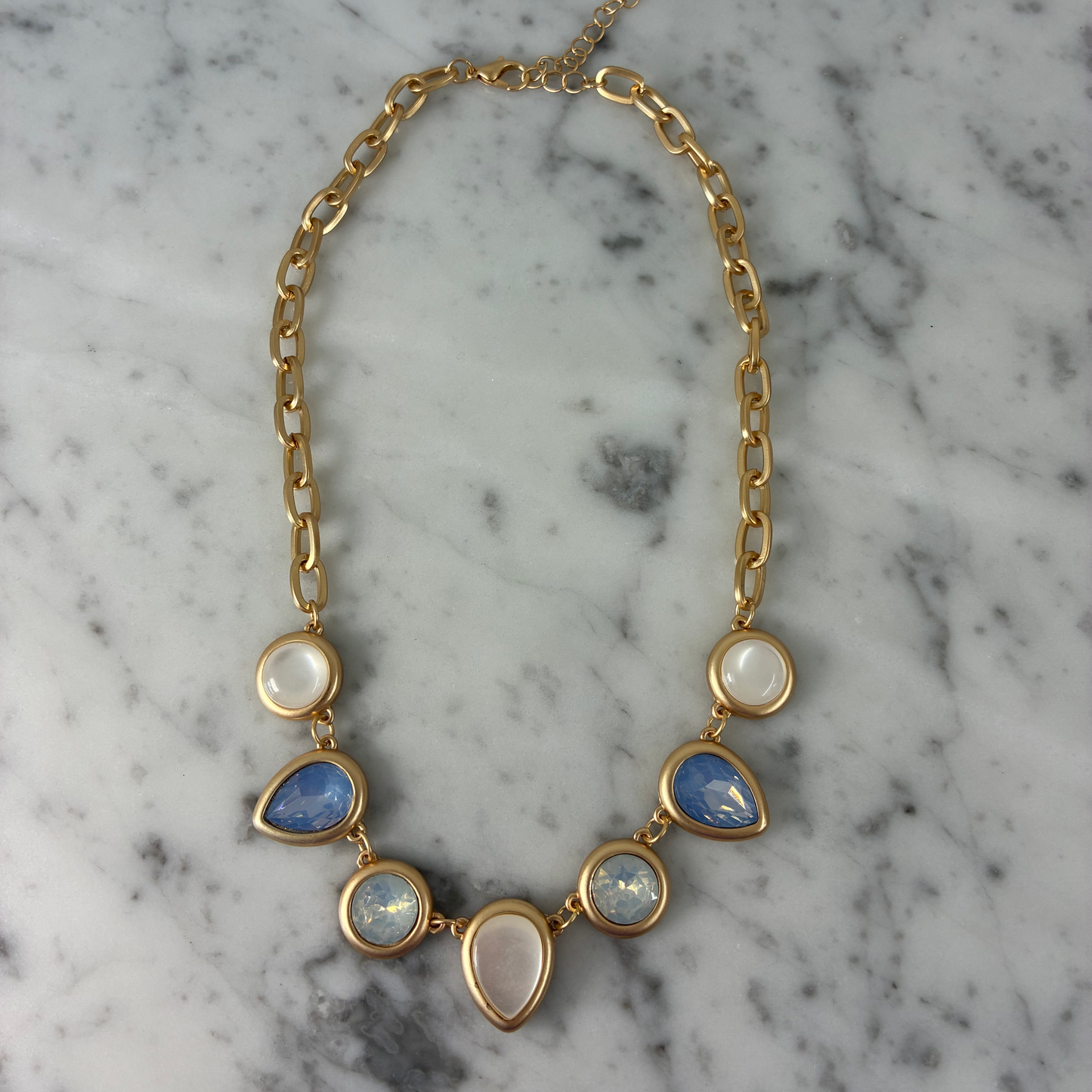 Tri-Color Stone Necklace