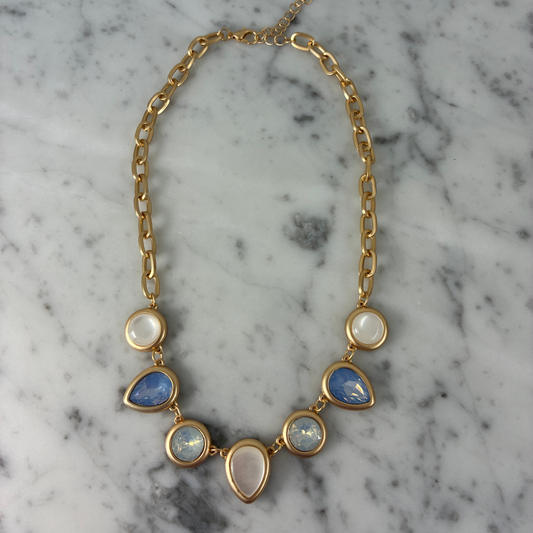 Tri-Color Stone Necklace