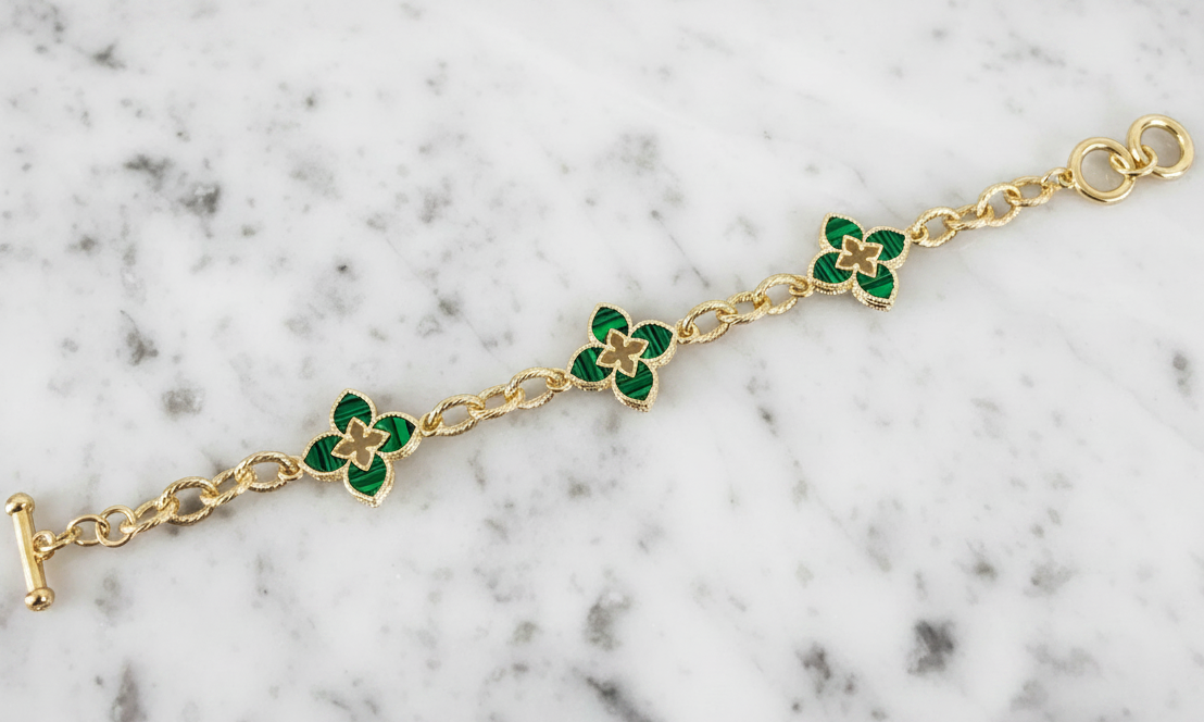 Malachite Flower Bracelet