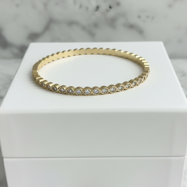 CZ Push Lock Bangle