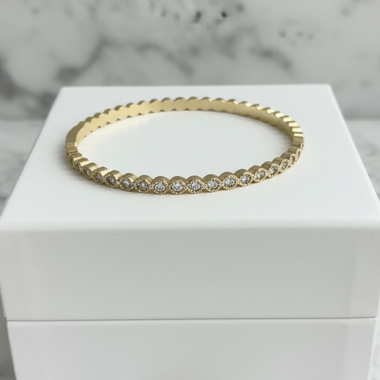 CZ Push Lock Bangle