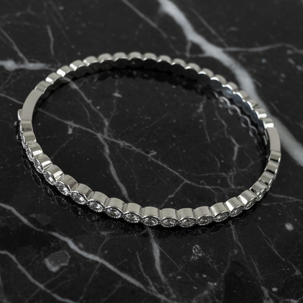 CZ Push Lock Bangle