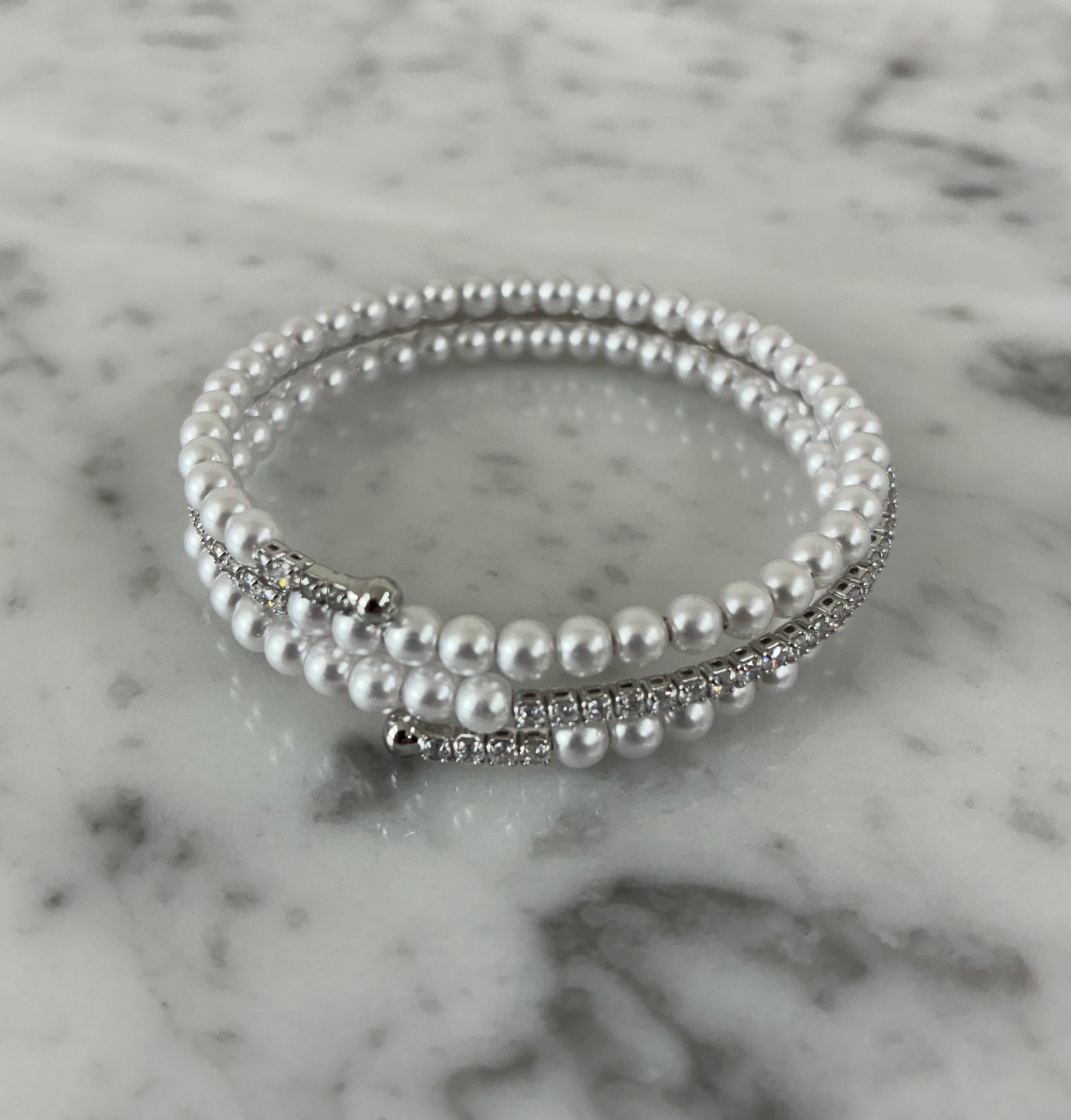 CZ Pearl Swirl Bracelet