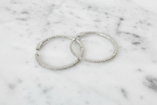 CZ Lg Inside Out Hoop Earrings