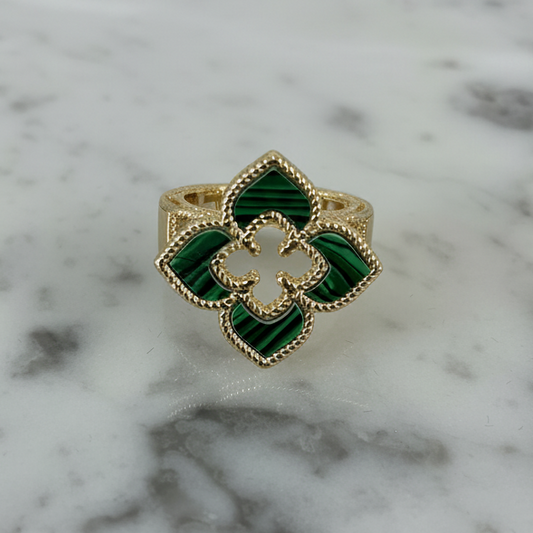 Malachite Flower Ring