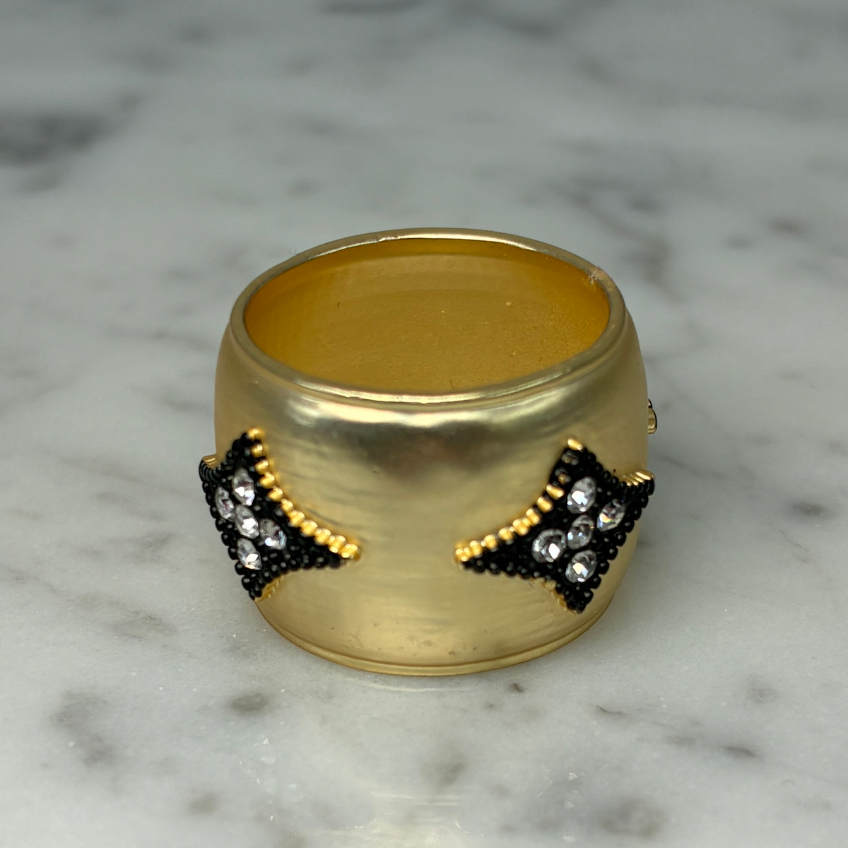 Wide Gold Band Ring w/ Hem Design