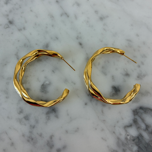 Double Twist Hoop Earring