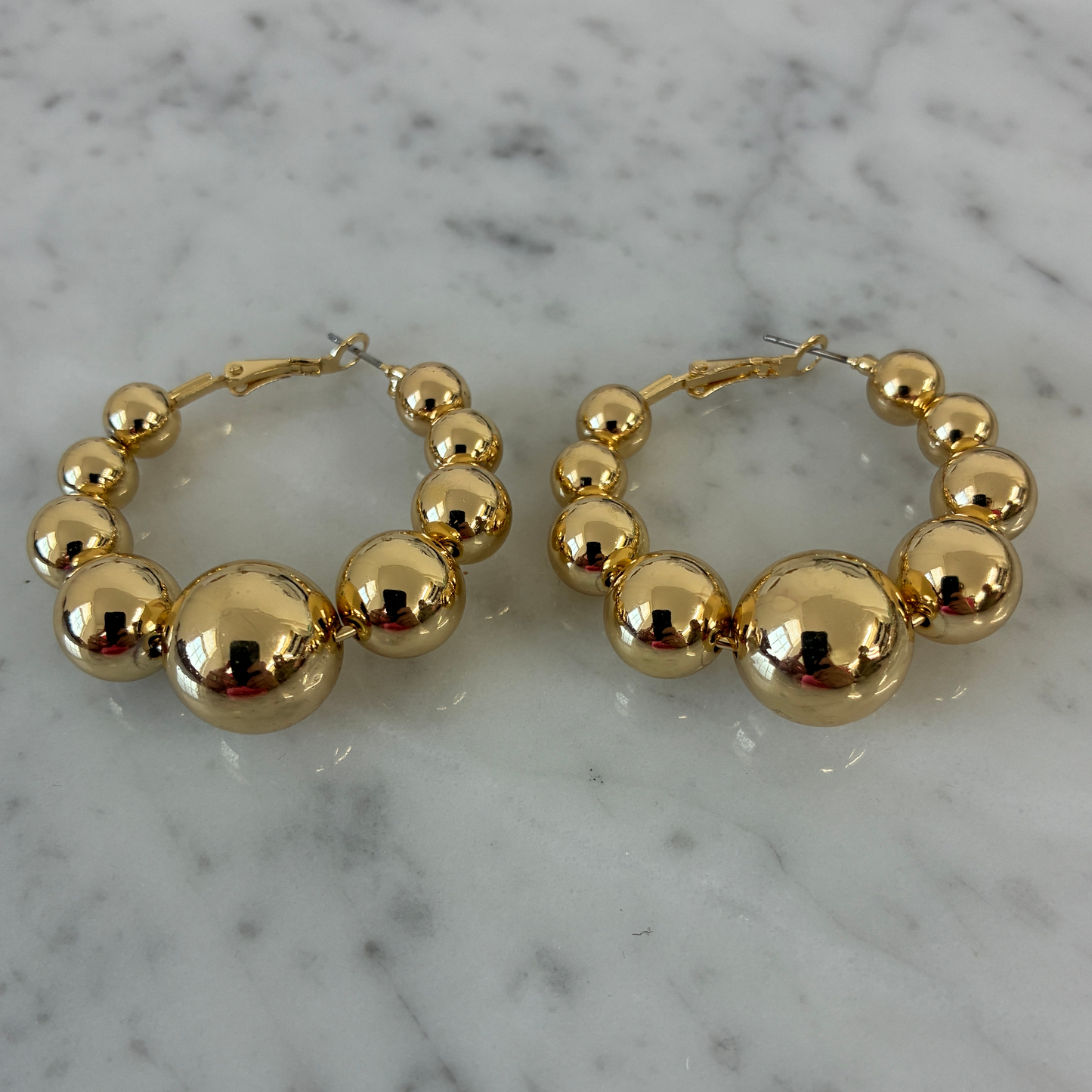 Large Beaded Hoop Earring
