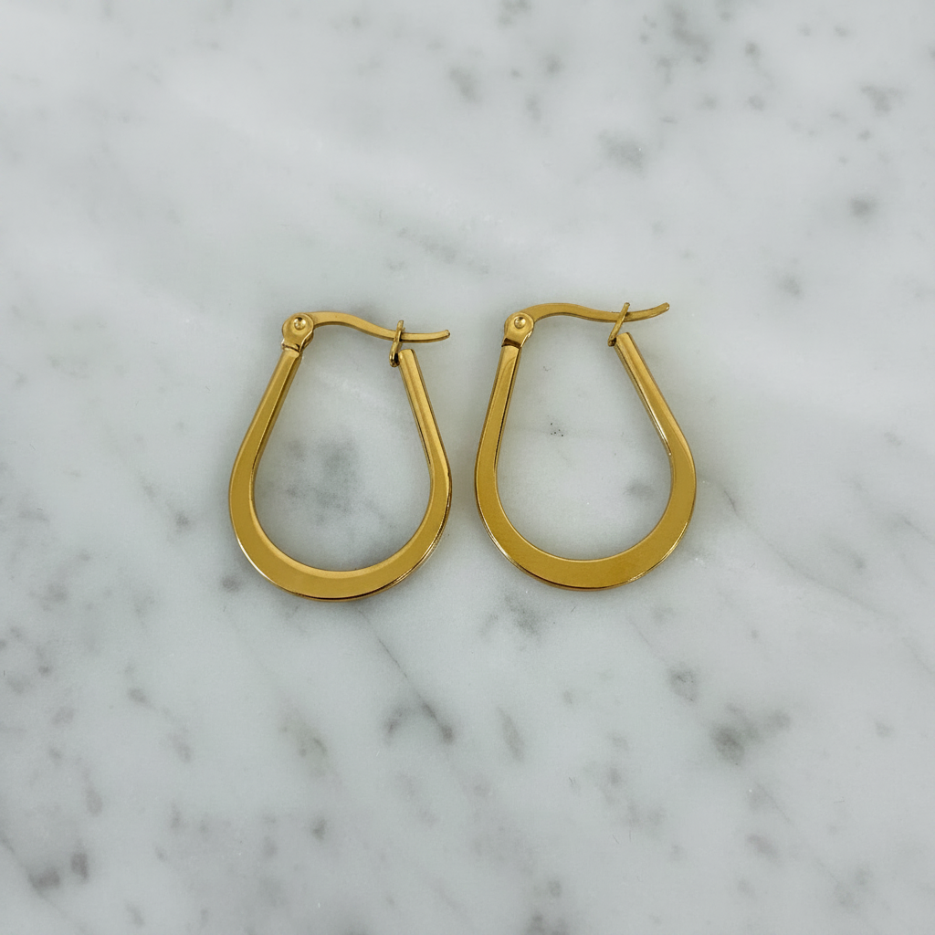 Snap Latch U Hoop Earring