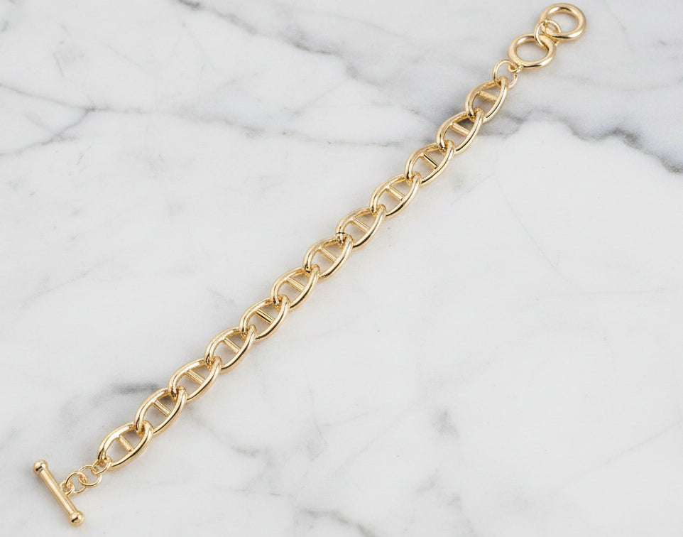 Gold Link Toggle Bracelet