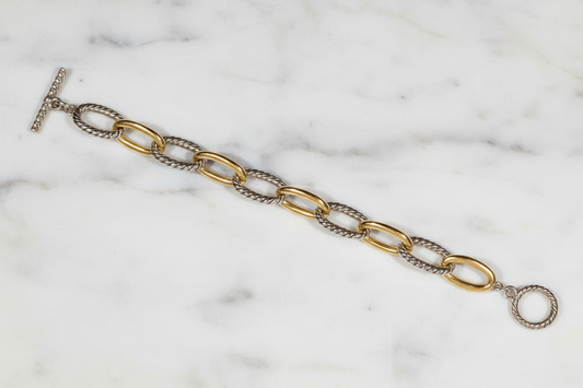 Two Tone Cable Link Bracelet