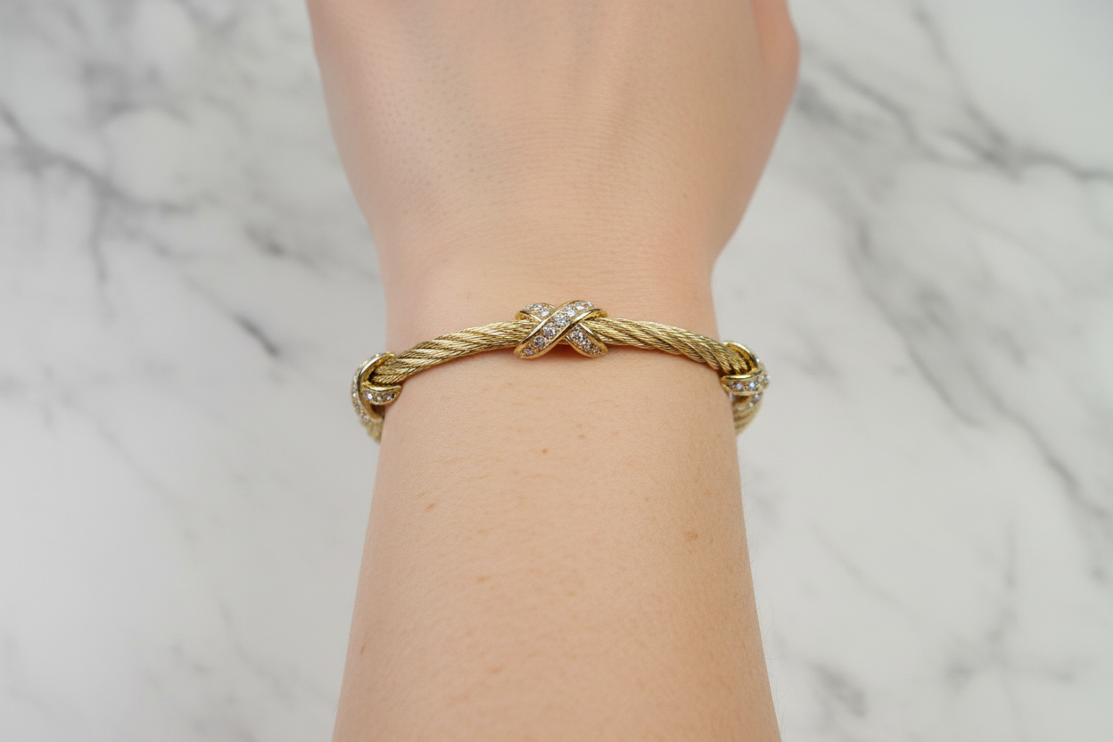 Pave X Cable Bracelet