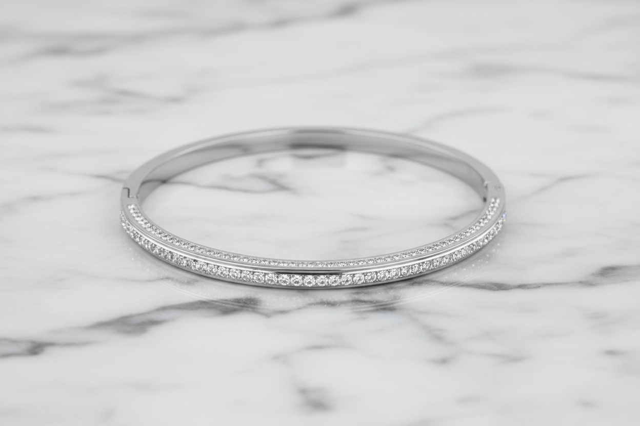 Steel Pave Bangle