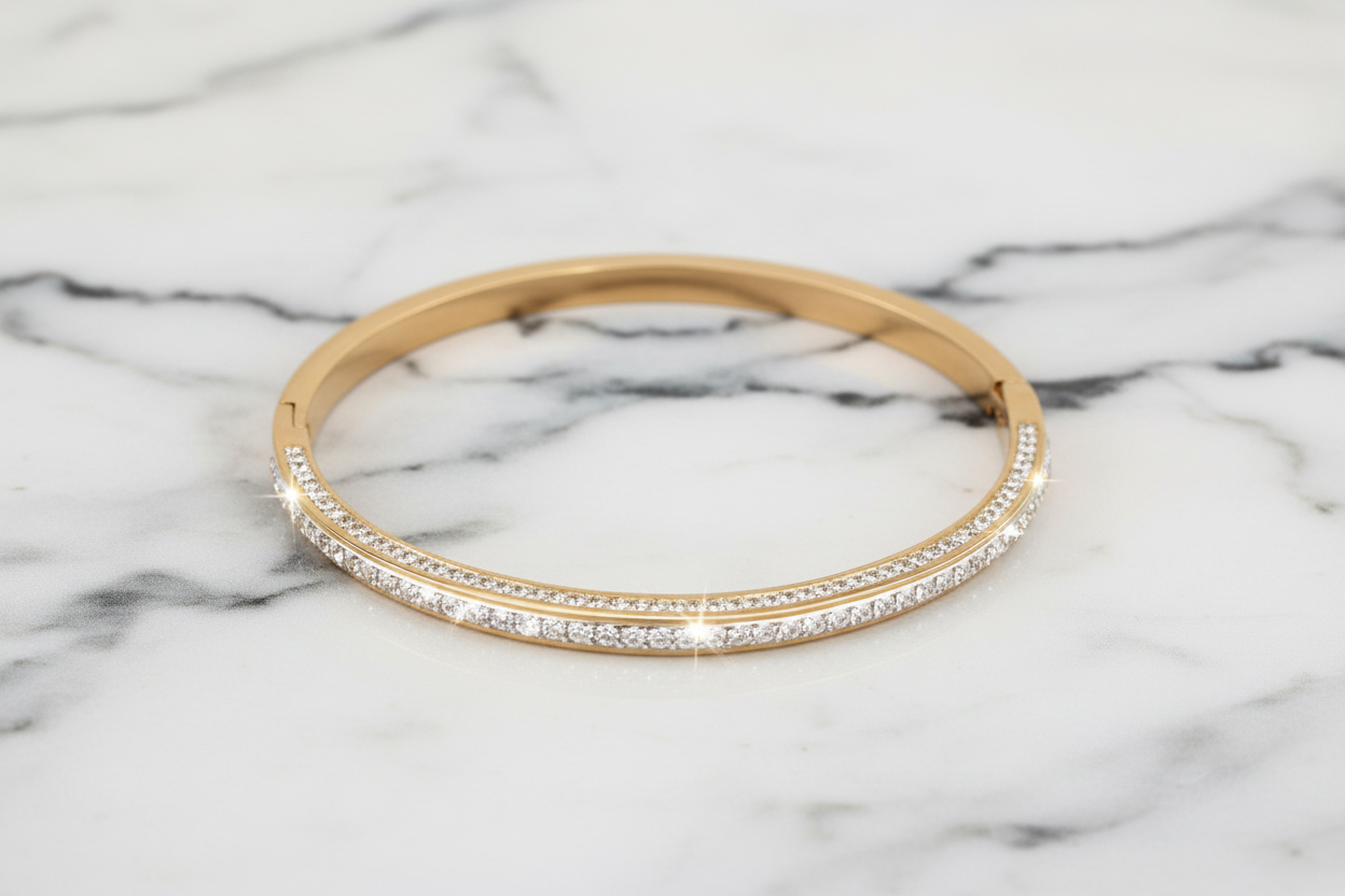 Steel Pave Bangle