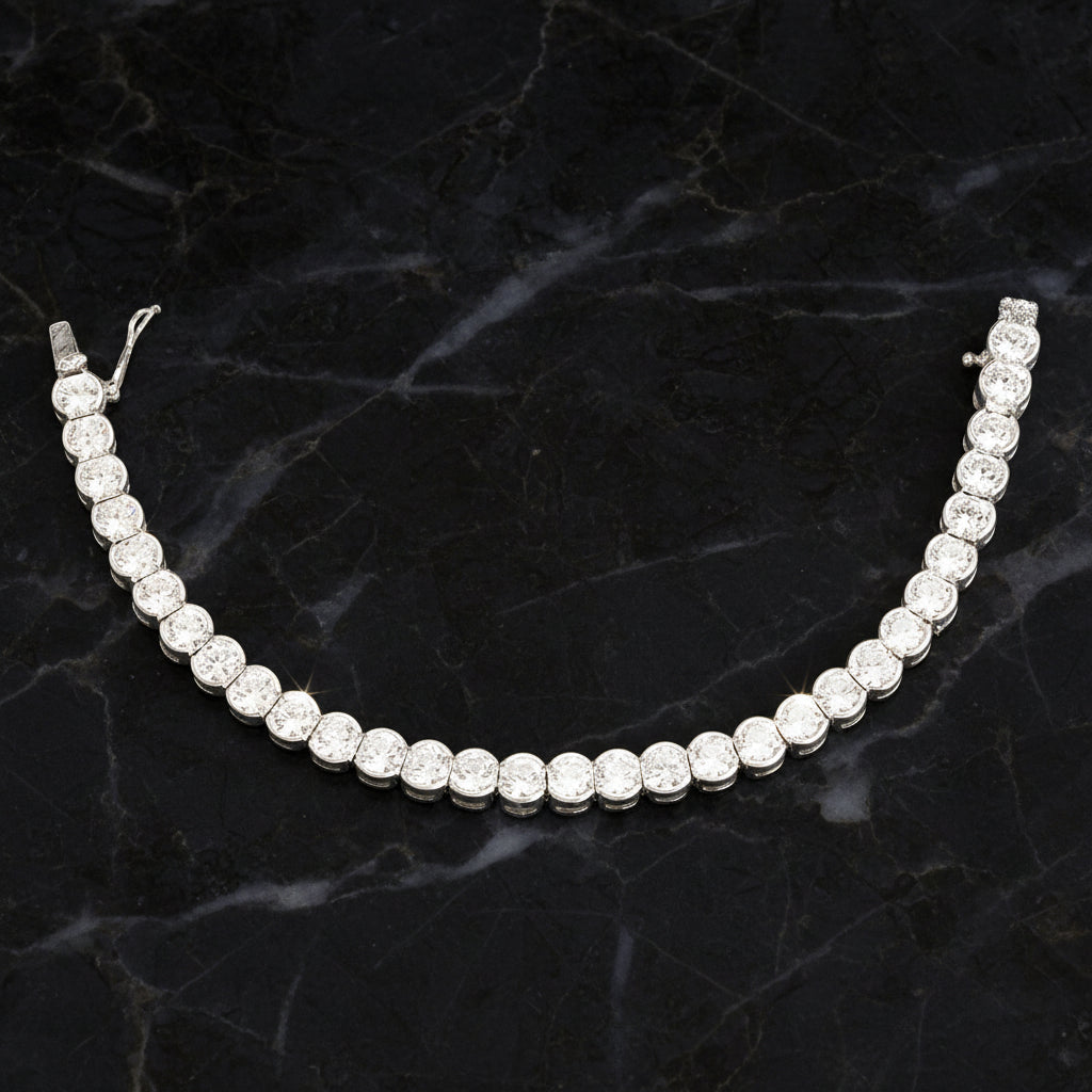 Silver Bezel Set Tennis Bracelet