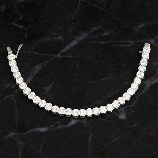 Silver Bezel Set Tennis Bracelet