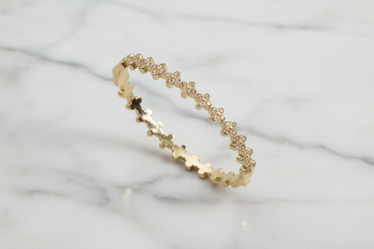 CZ Flower Bangle
