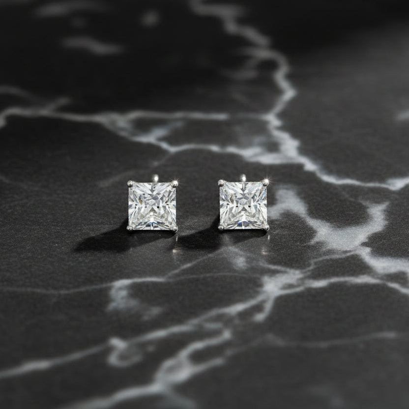 Square 7mm CZ Stud Earring