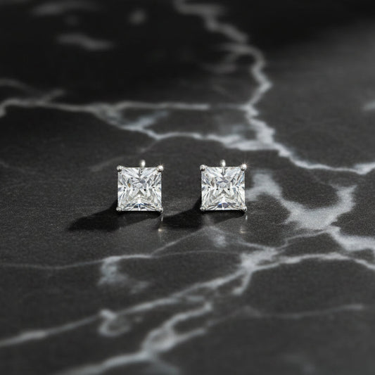Square 7mm CZ Stud Earring
