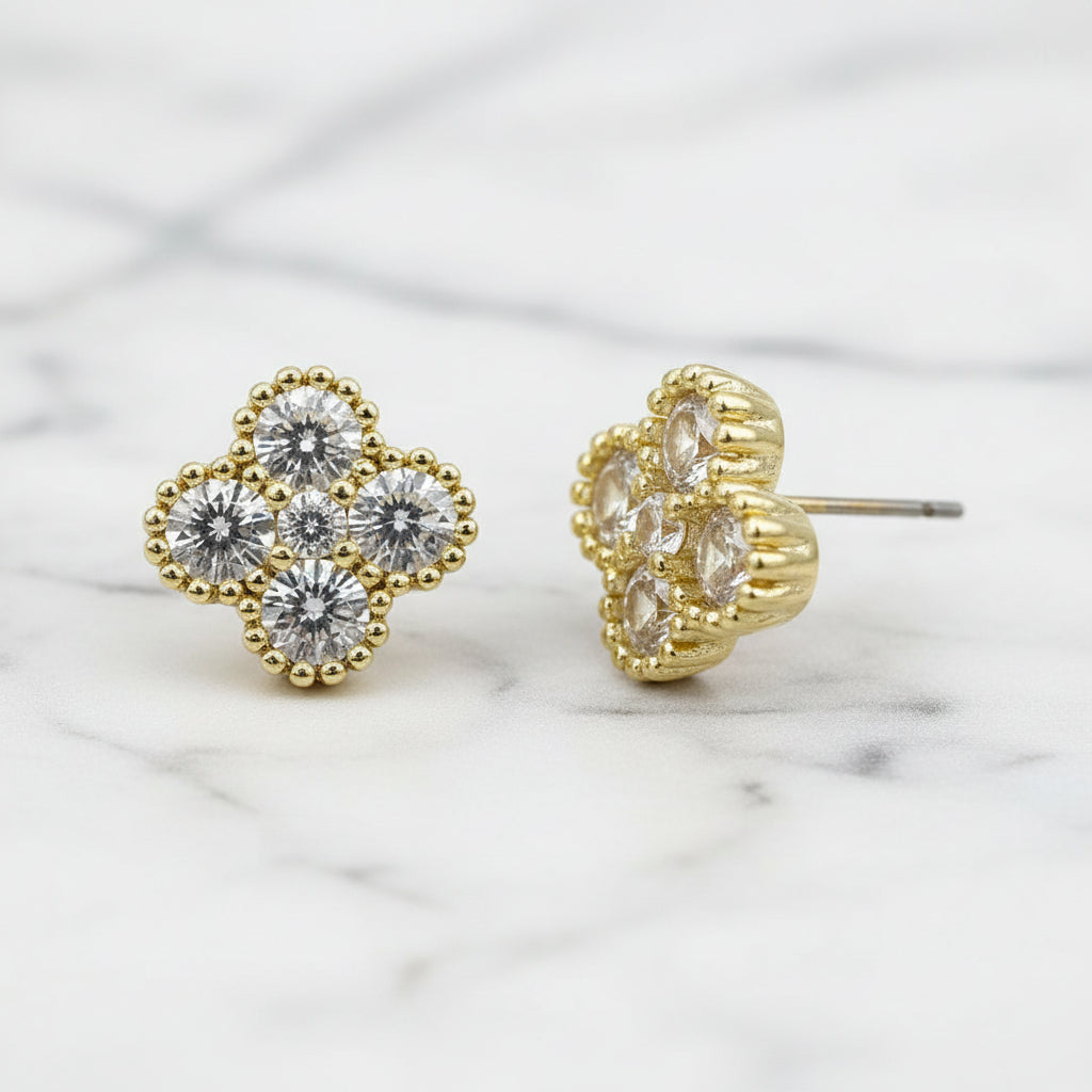 Small Four CZ Post Earring