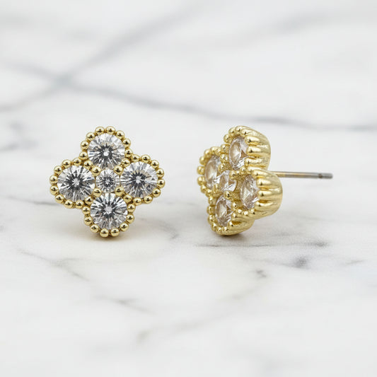 Small Four CZ Post Earring