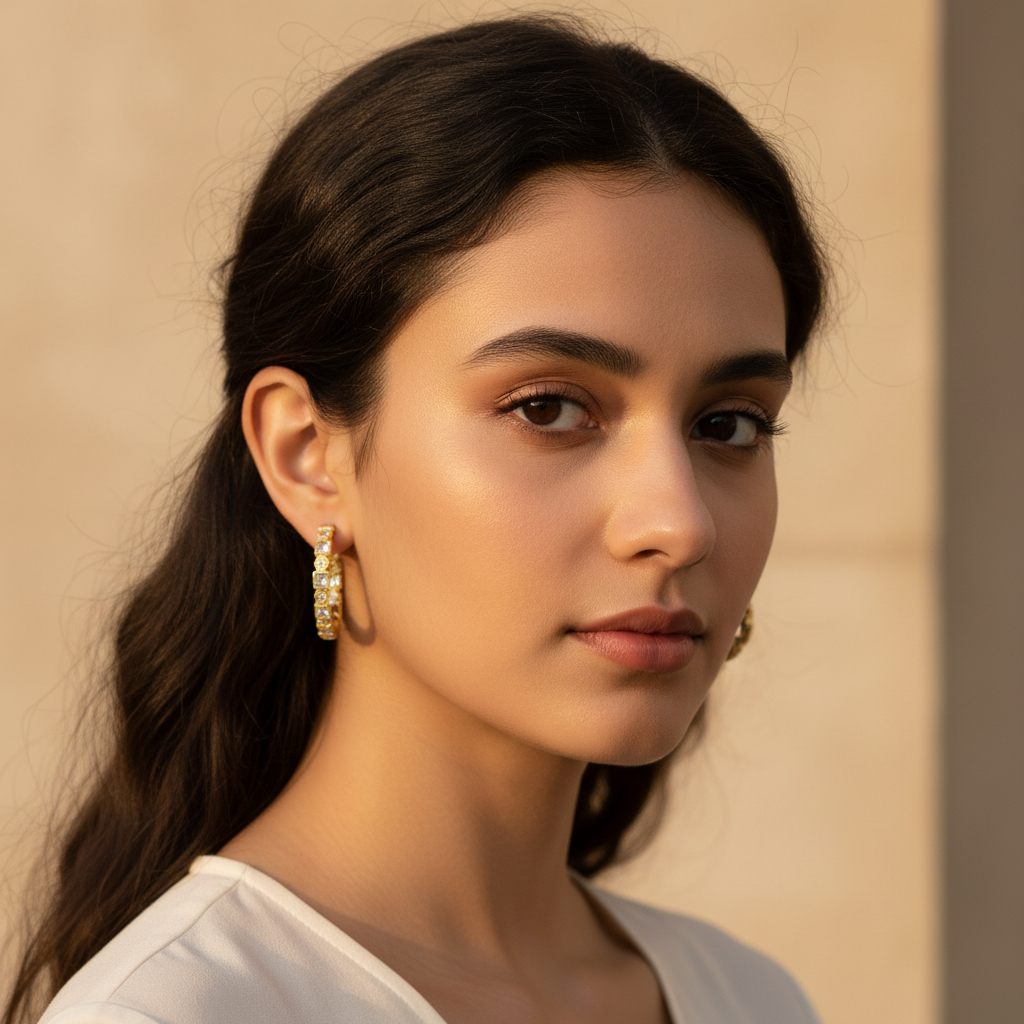 Large CZ Hoop Earrings