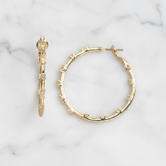 Medium CZ Hoop Earrings