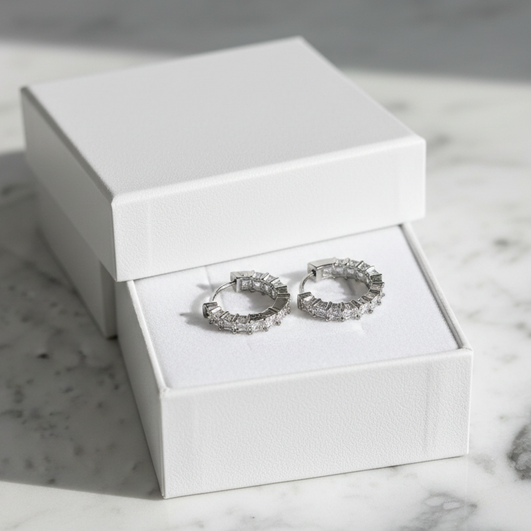 Small CZ Huggie Hoop Earrings