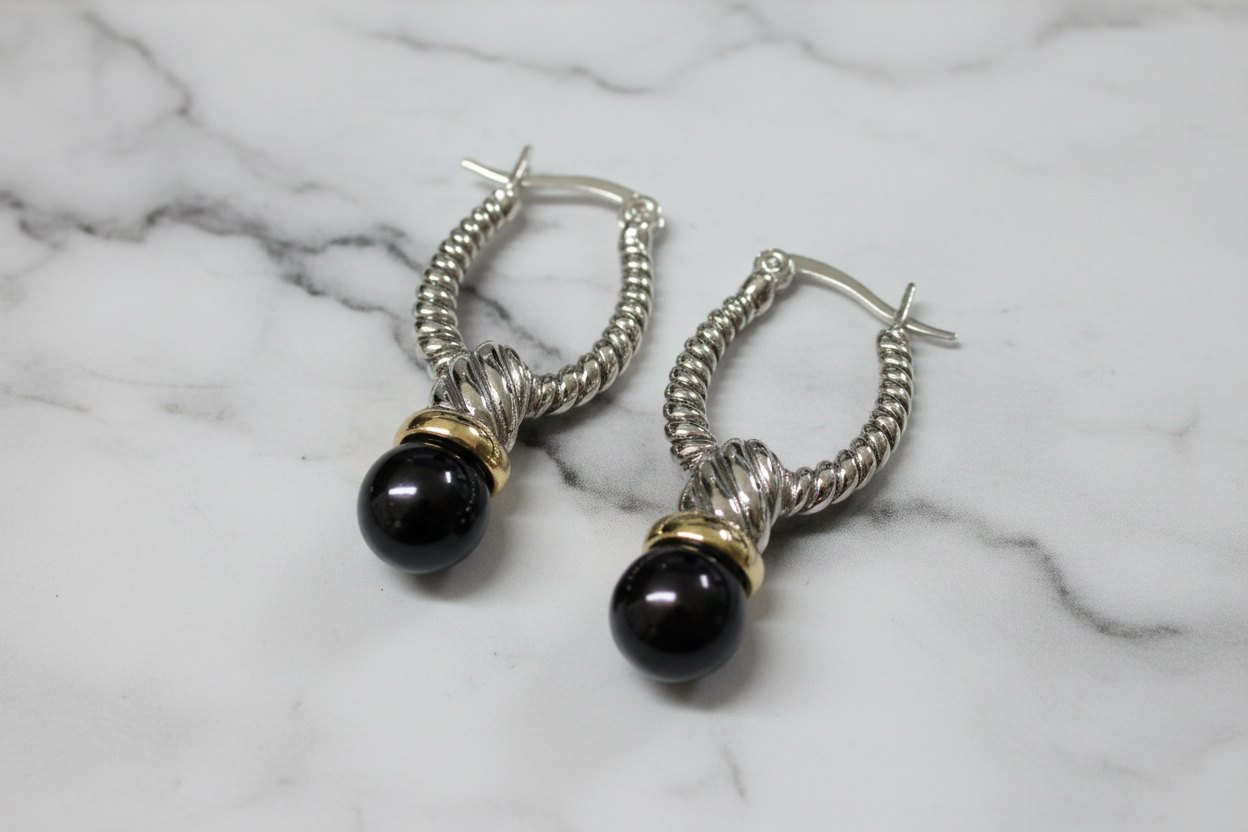 Silver Hoop w/ Dangle Earring