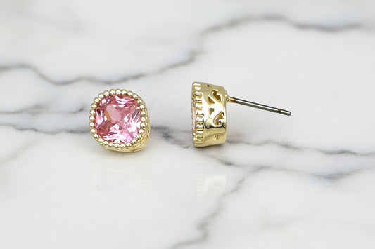 Tiny CZ Square Post Earring