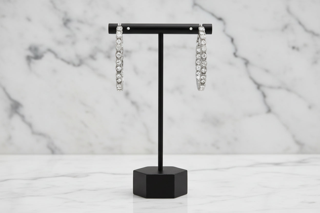 Large CZ Hoop Earrings