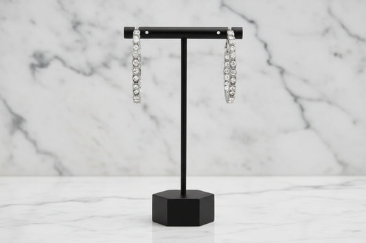 Large CZ Hoop Earrings