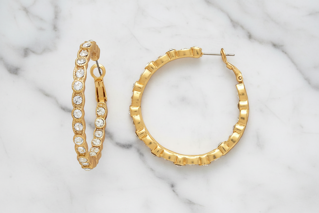 Large CZ Hoop Earrings