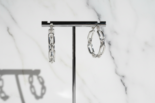Medium Paper Clip Link Hoop Earring