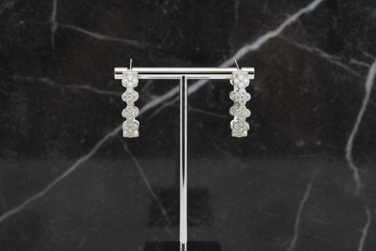 Small CZ Clover Hoop Earrings