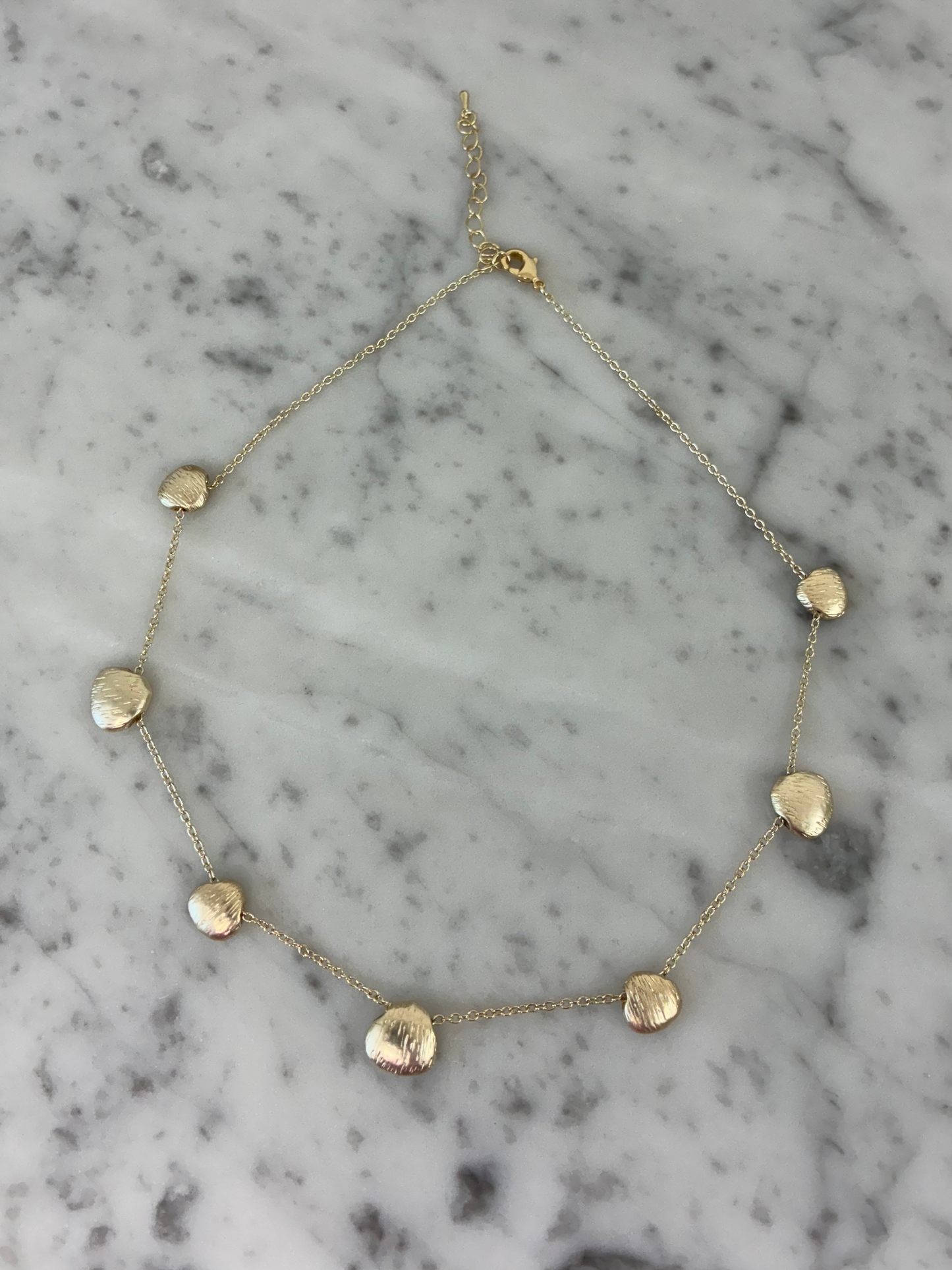 Brushed Gold Bead Necklace