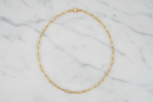 Gold Paper Clip Chain Necklace