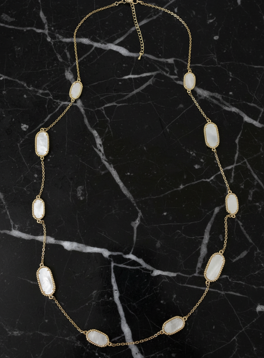 Mother of Pearl Gold Necklace - 36"