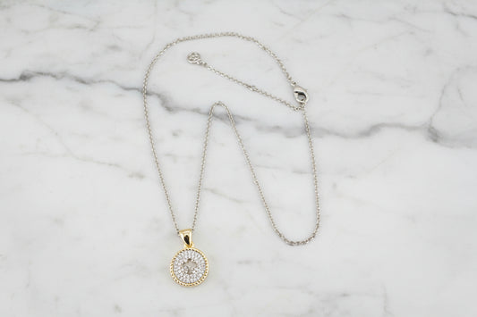 Small Cut Out Pave Cross Necklace