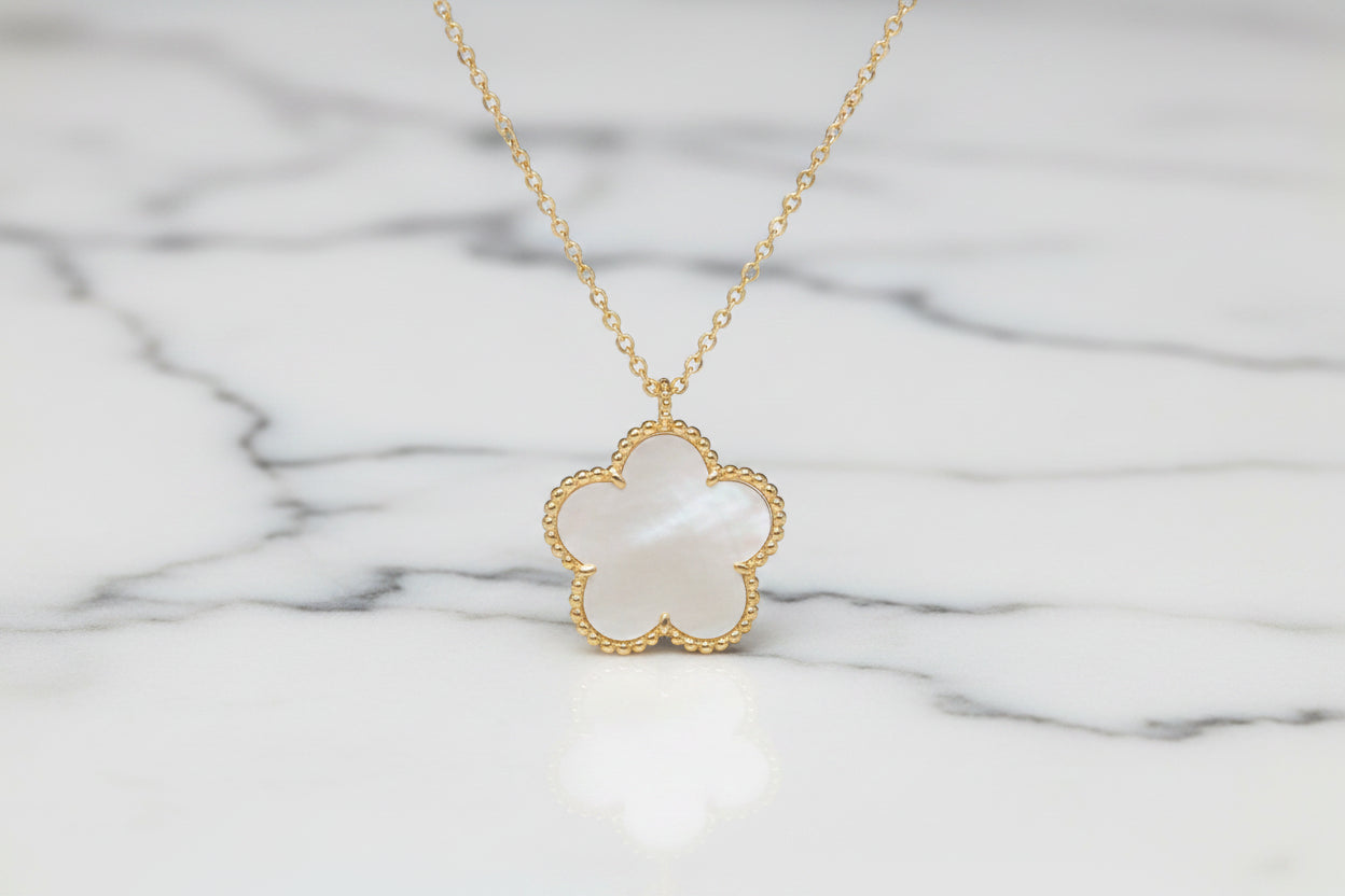 Gold Flower Necklace - 16"