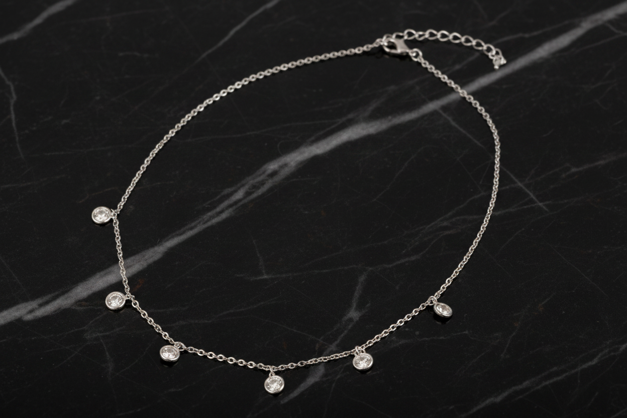 Dangle CZ Necklace - 16"