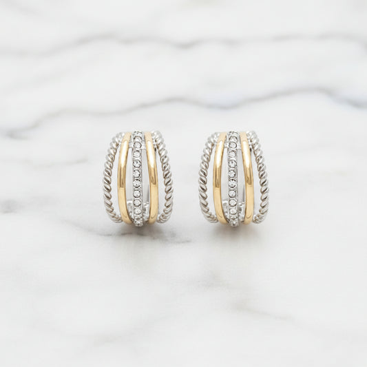 Two Tone 5-Row Earring