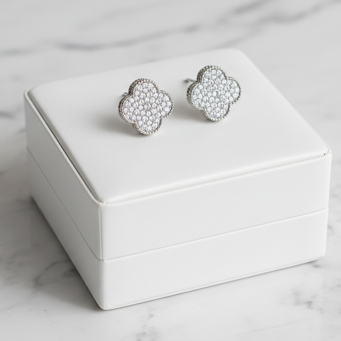 Pave Clover Earring
