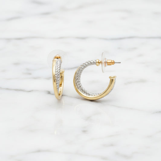 Two Tone Cable Earring