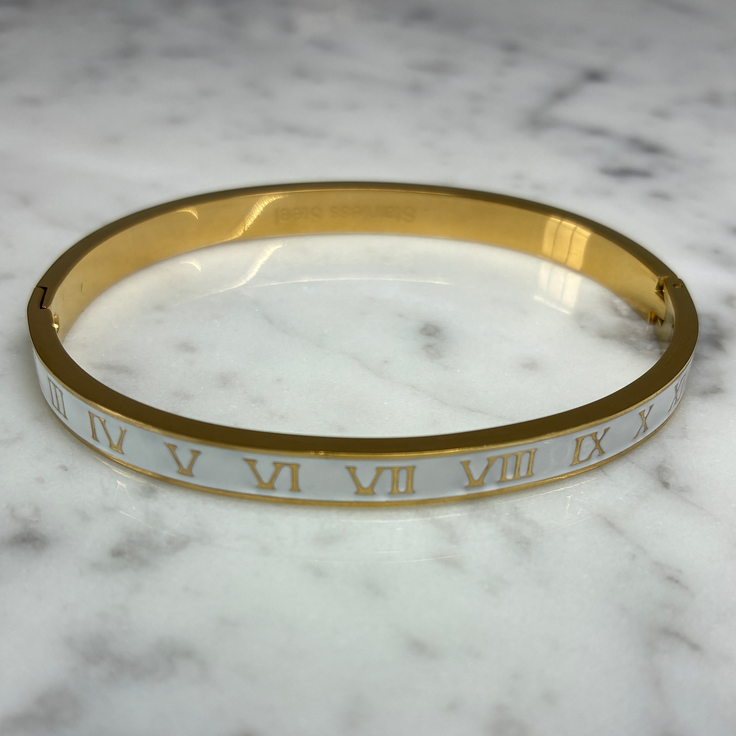 Enamel Roman Numeral Bangle